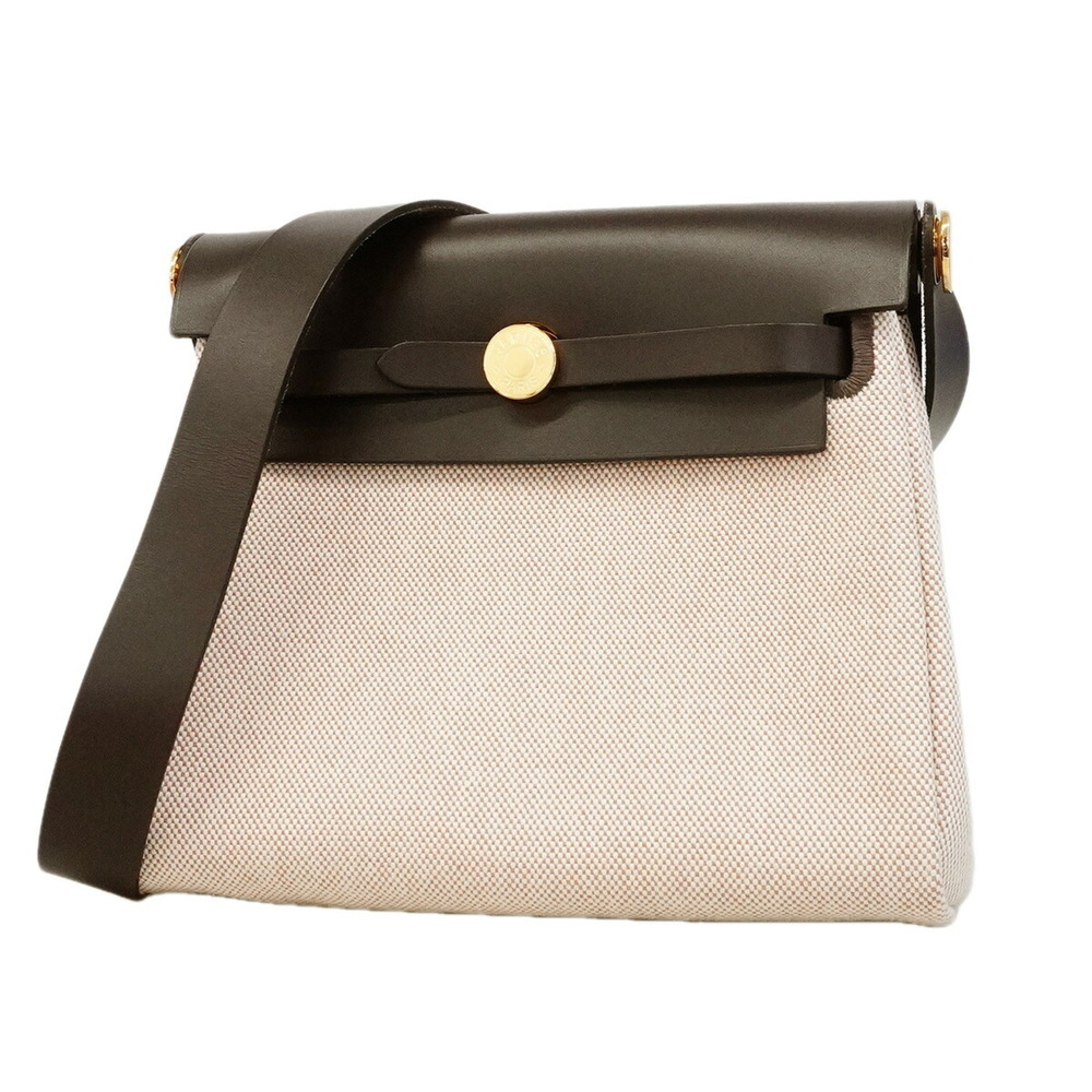 Hermes Shoulder Bag, Herbag Zip Mini, Toile H, Brown/Beige, G Stamp, Women's,...